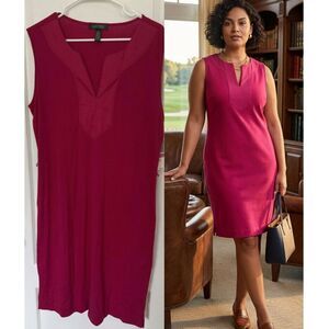 NWT Lauren Ralph Lauren Pink Fuchsia Cotton Shift Dress Sz XL MSRP $99.50